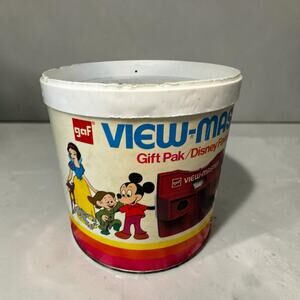 Vintage 1970s GAF View-Master Gift Pak Disney Favorites Canister Red Viewer